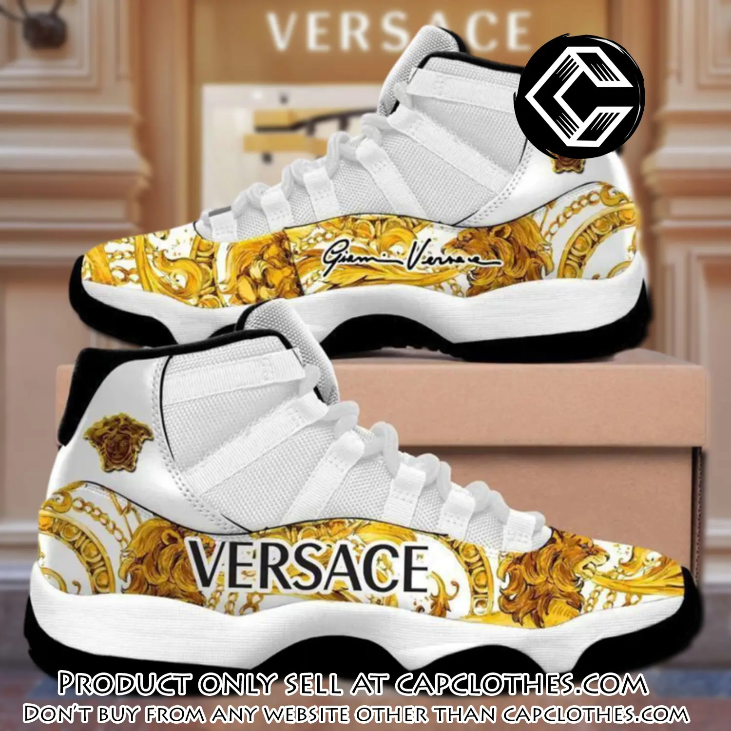 Gianni versace white gold air jordan 11 sneakers shoes hot  gifts for men women cc4012370